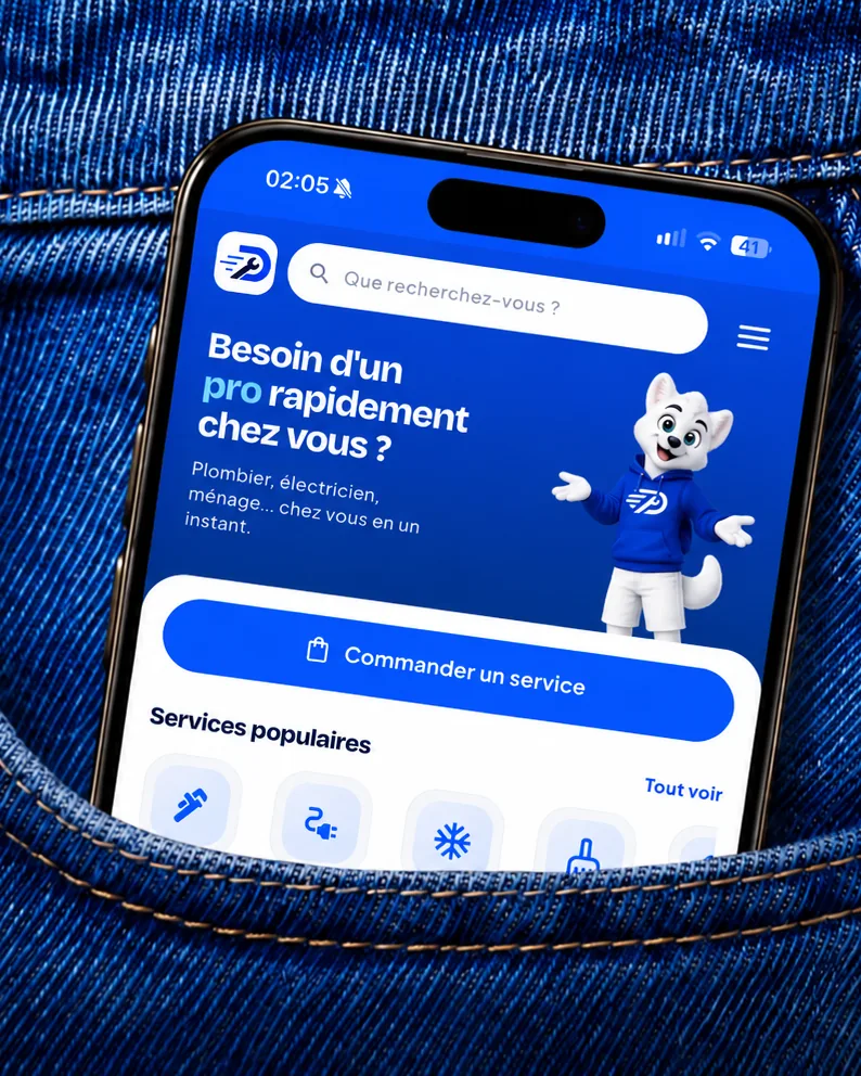 L'application Dépannages Chap dans la poche d'un jean